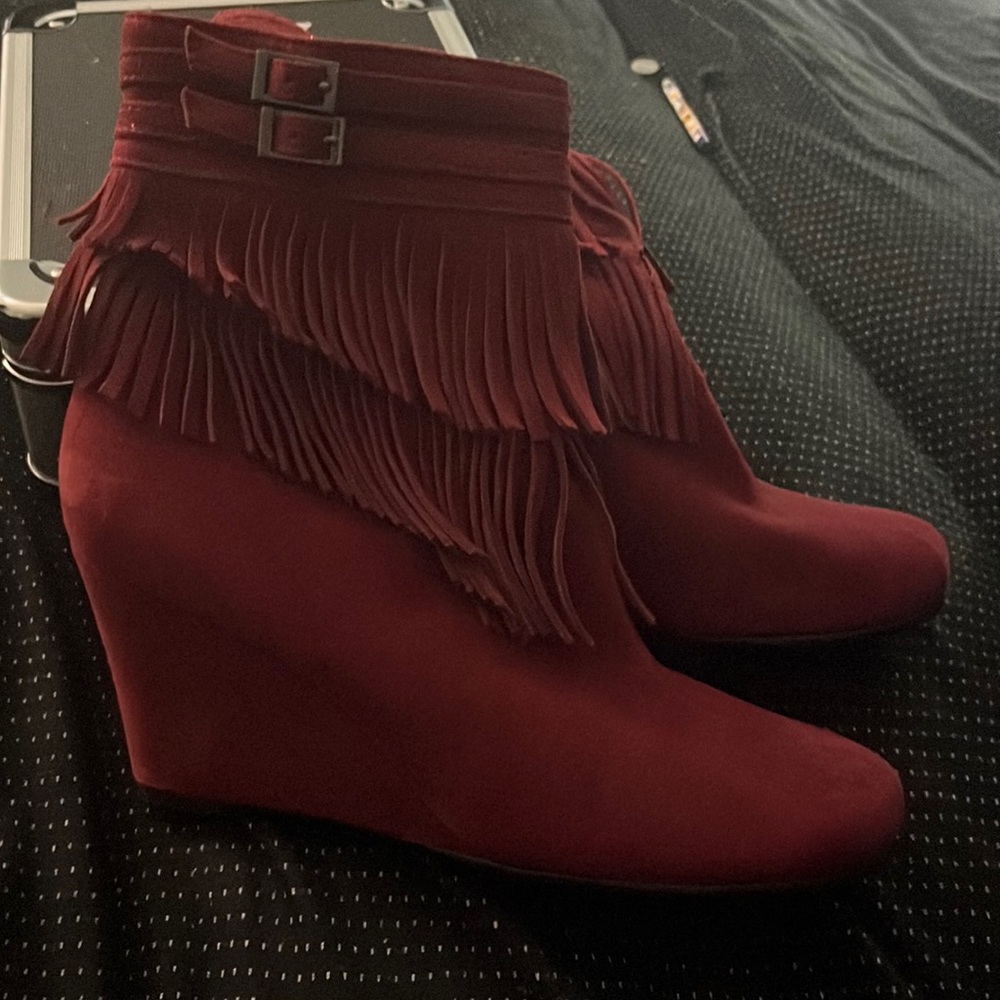 Sexy red suede boots for sale
